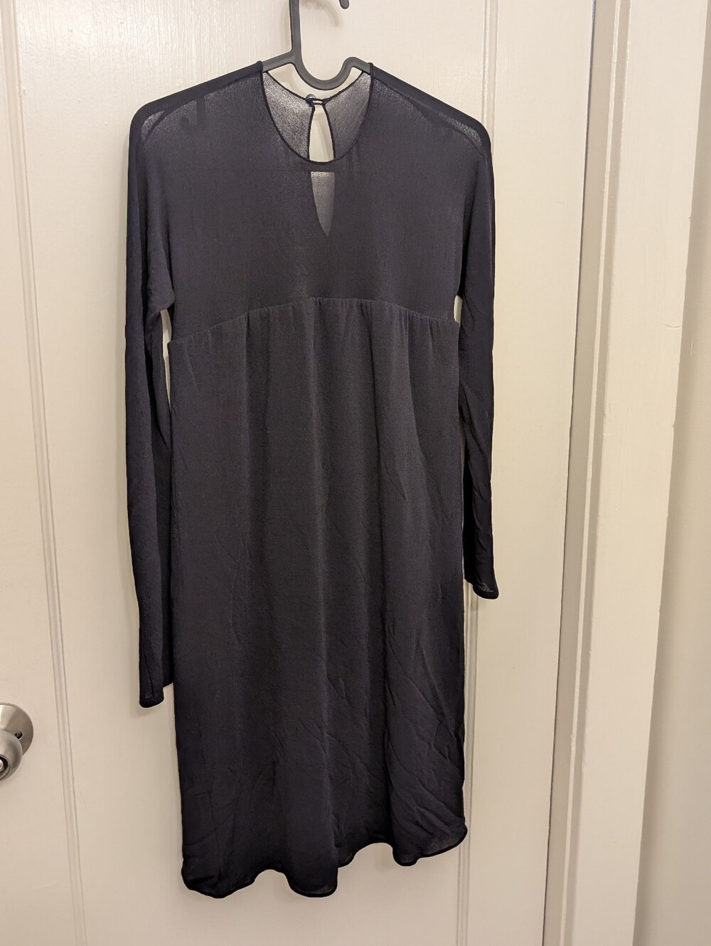 Donna Karan Dress sheer layered mesh bodysuit Long Sleeve USA Union Made Size 4